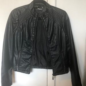 Black leather jacket